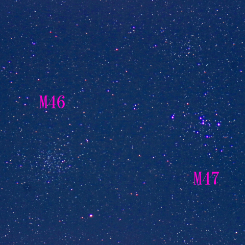 夜空は宝石箱(とも座 M46&M47) 400mm
