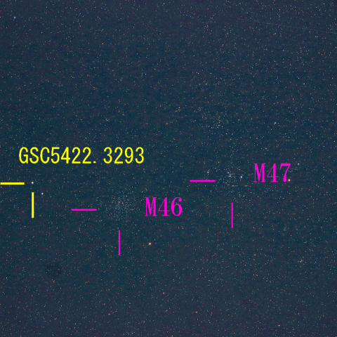 夜空は宝石箱(とも座 M46&M47) 200mm