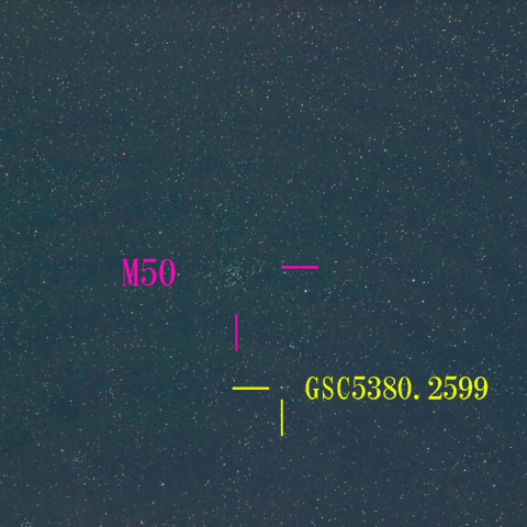 夜空は宝石箱(いっかくじゅう座 M50) 200mm