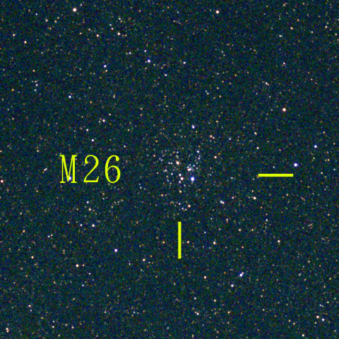 夜空は宝石箱(たて座 M26) Seestar50