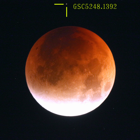 皆既月食（食分1.05）