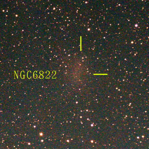 夜空は宝石箱 (バーナードの銀河 NGC6822) Seestar50