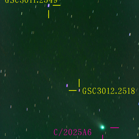レモン彗星(C/2025 A6) 10月10日　400mm (彗星核コンポジット)