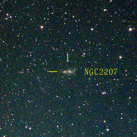 夜空は宝石箱(おおいぬ座 NGC2207) Seestar50