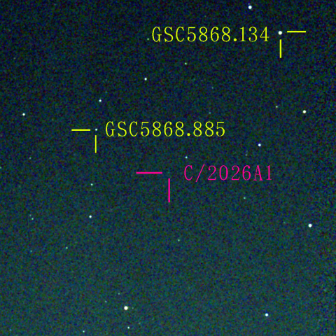 マップ彗星(C/2026A1) 2‎月‎23日Seestar50