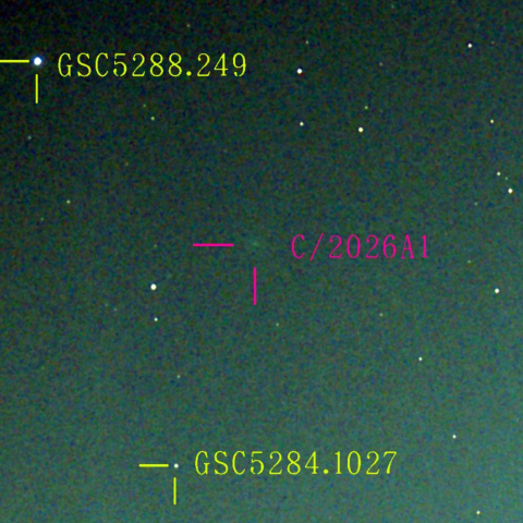 マップ彗星(C/2026A1) 3月‎10日Seestar50