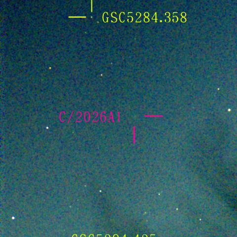 マップ彗星(C/2026A1) 3月‎11日Seestar50