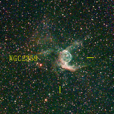 夜空は宝石箱(トールのかぶと星雲 NGC2359) Seestar50