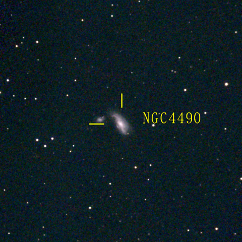 夜空は宝石箱(まゆ銀河 NGC4490) Seestar50