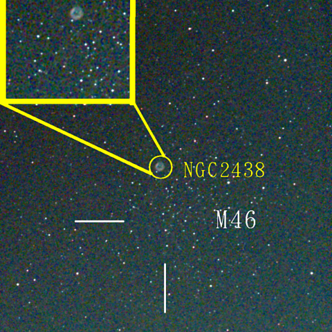 夜空は宝石箱(とも座 NGC2438) Seestar50