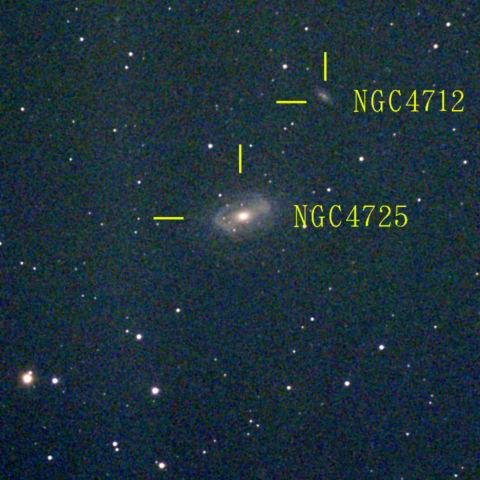 夜空は宝石箱(かみのけ座 NGC4725) Seestar50