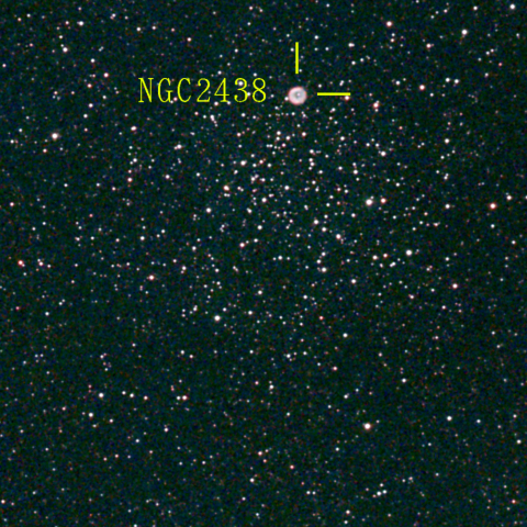 夜空は宝石箱(とも座 NGC2438) Seestar50