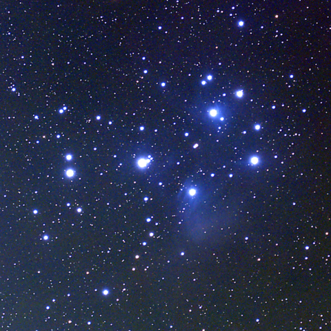 夜空は宝石箱(プレアデス星団 M45) Seestar30