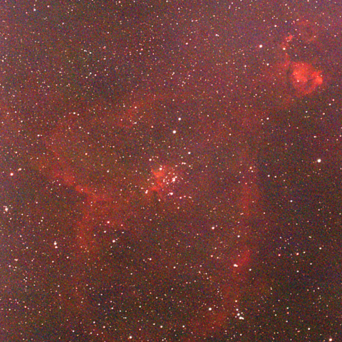 夜空は宝石箱(ハート星雲 IC1805) Seestar30