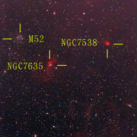 夜空は宝石箱(バブル星雲 NGC7635) Seestar50