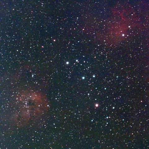 夜空は宝石箱(おたまじゃくし星雲 IC410) Seestar30