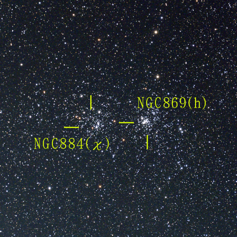夜空は宝石箱(二重星団h-χ NGC869 NGC884) Seestar30