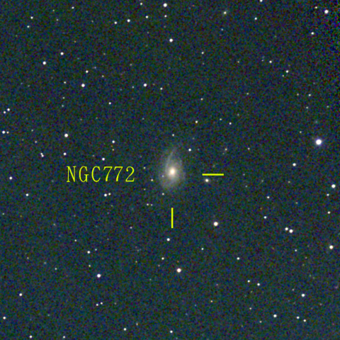 夜空は宝石箱(おひつじ座 NGC772) Seestar50
