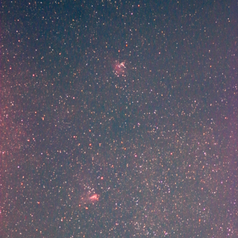 夜空は宝石箱(オメガ星雲＆わし星雲)