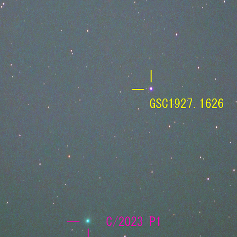 西村彗星（C/2023P1）8月29日　400mm