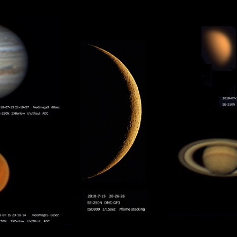 7月15日の月と惑星