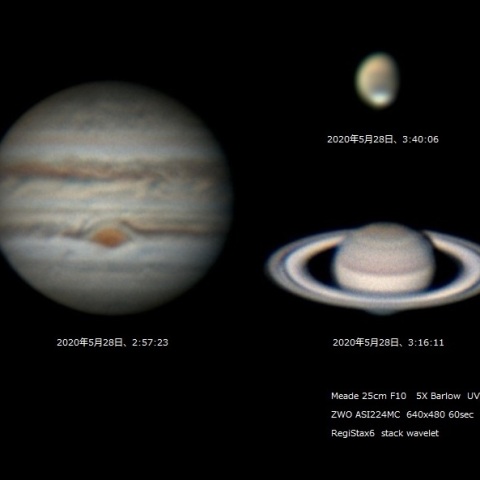 5月28日　火星　木星　土星