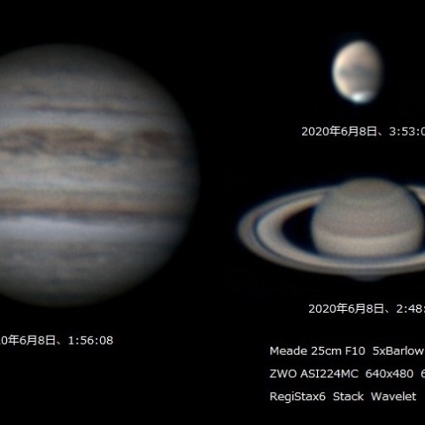 6月8日　火星・木星・土星