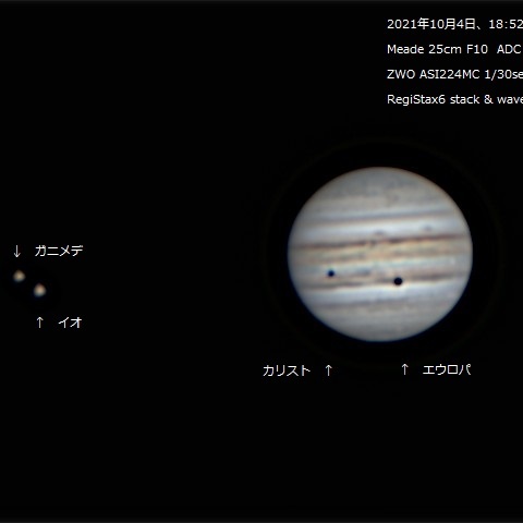 10月4日　木星とガリレオ衛星