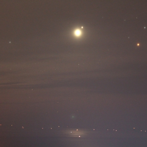 海上の金星と土星