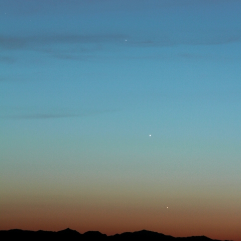 白馬三山と水星　金星　木星