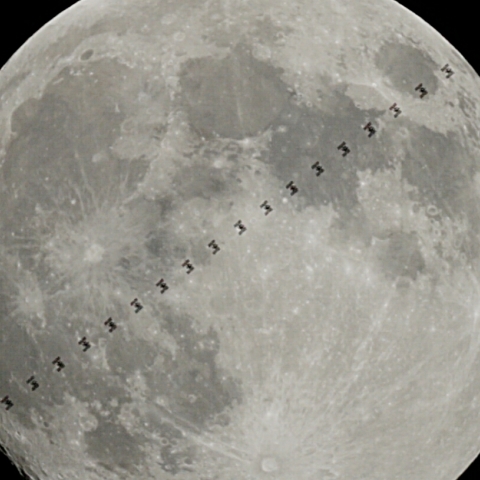 3/31 ISSの月面経過（金井宇宙飛行士搭乗）