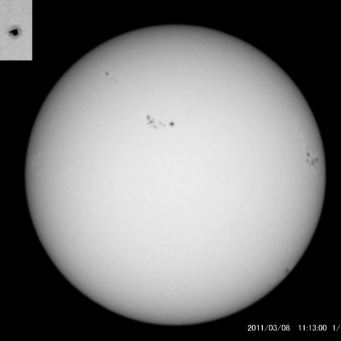 2011/3/8の太陽黒点