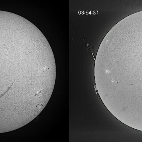 太陽面15分間の変化（6月22日）