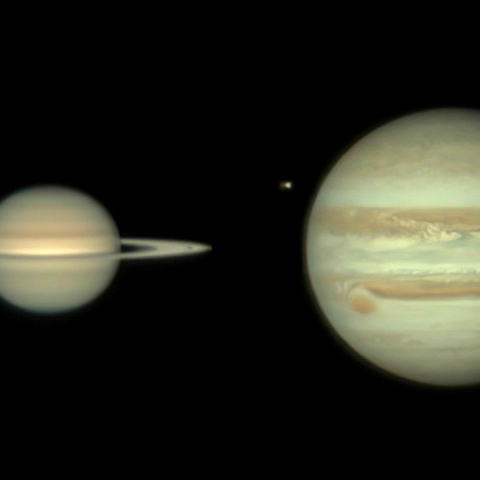 同一夜の土星と木星