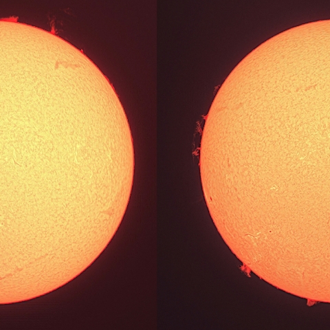 太陽面1日の変化（8月20日～8月21日）