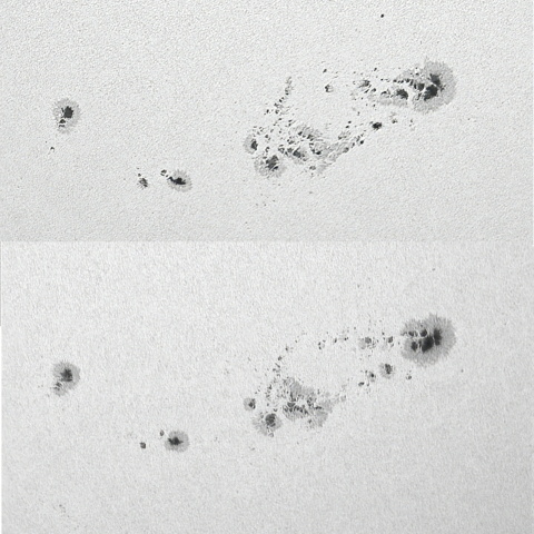 黒点の変化（8月30日～31日）