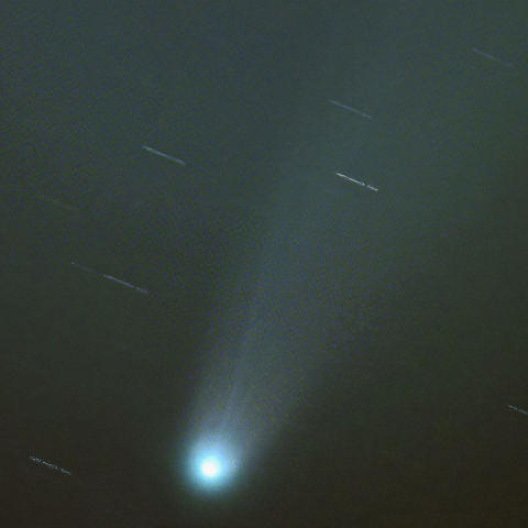 市街地からのレモン彗星