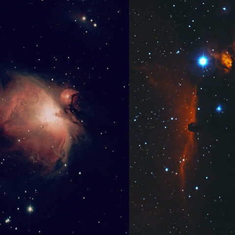 オリオン大星雲と馬頭星雲