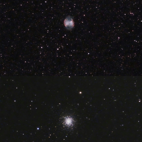 スマート望遠鏡によるM27とM13