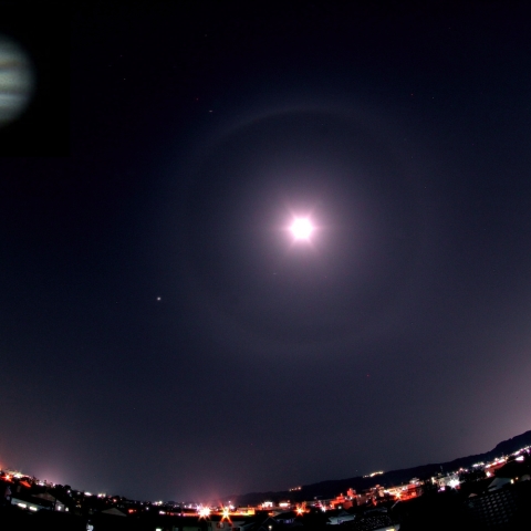 月暈と木星