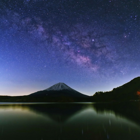 富士山と銀河