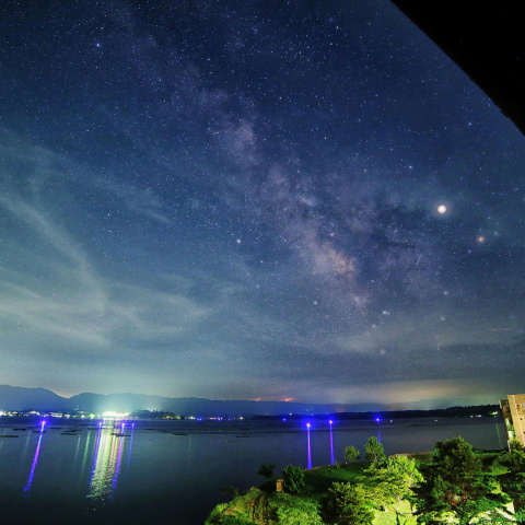 湖畔の宿からの銀河