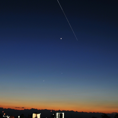 ISSと金星、水星