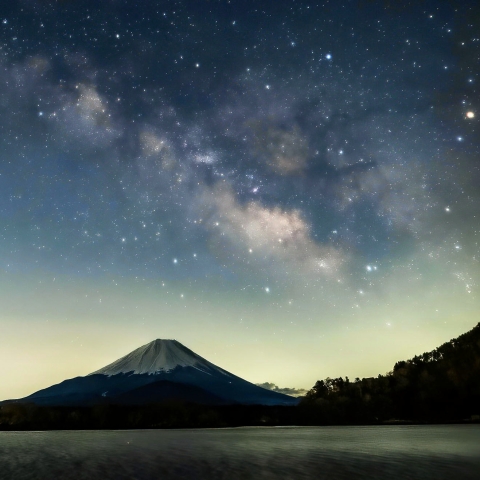 富士山と天の川
