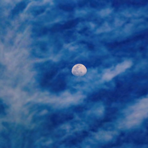 雲中の月（月齢12.1）