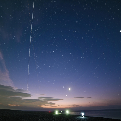 ISSと月、惑星パレード
