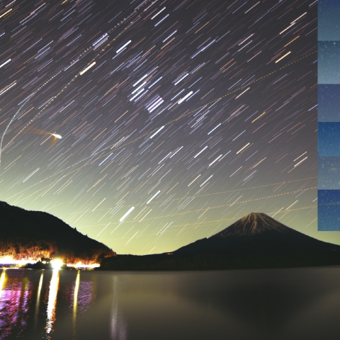 12月いっかくじゅう座流星群の火球と流星痕