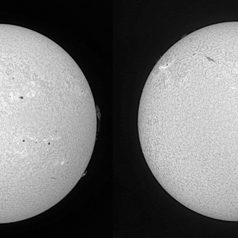 太陽面の変化（2月17日～18日）