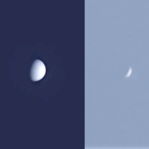 白昼の金星と水星（4月13日）