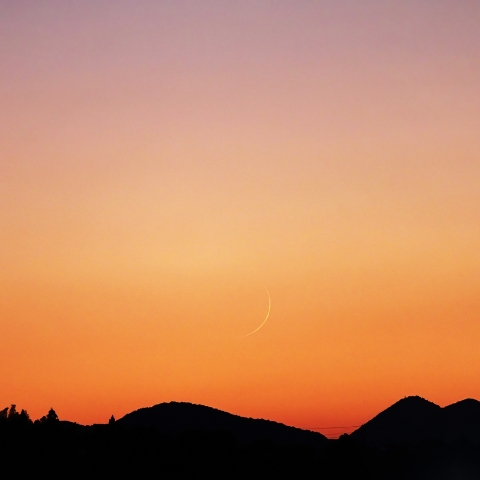 細い月（月齢1.6）